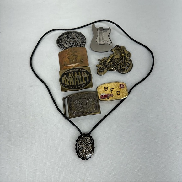 Lot of 10 Buckles Bolo Chevy Bergamot Eagle RJ Motorcycle Brass Works Accurate - Picture 1 of 15